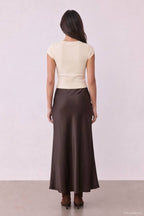 Satin Skirt - Brown
