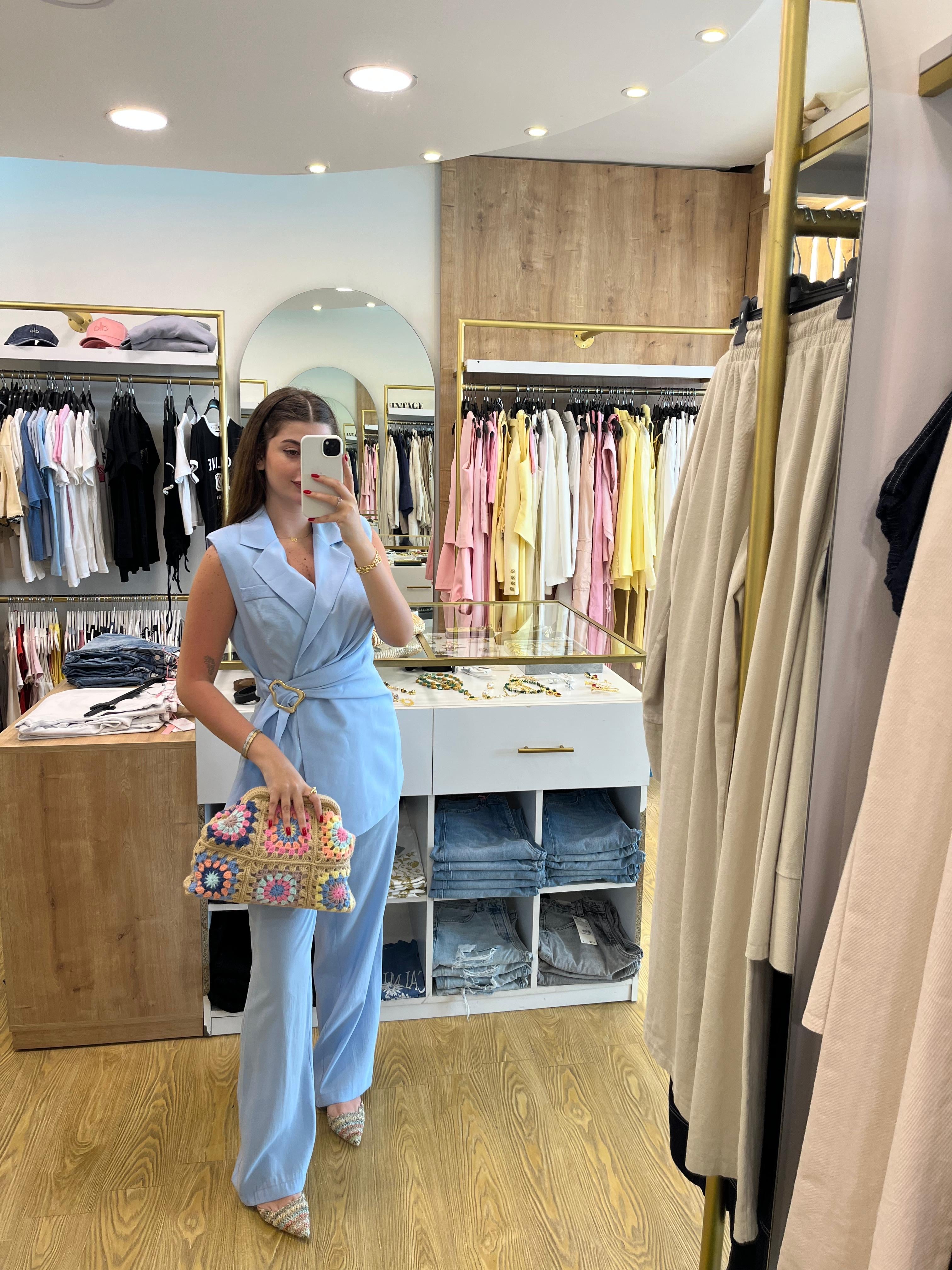 Blue belted set