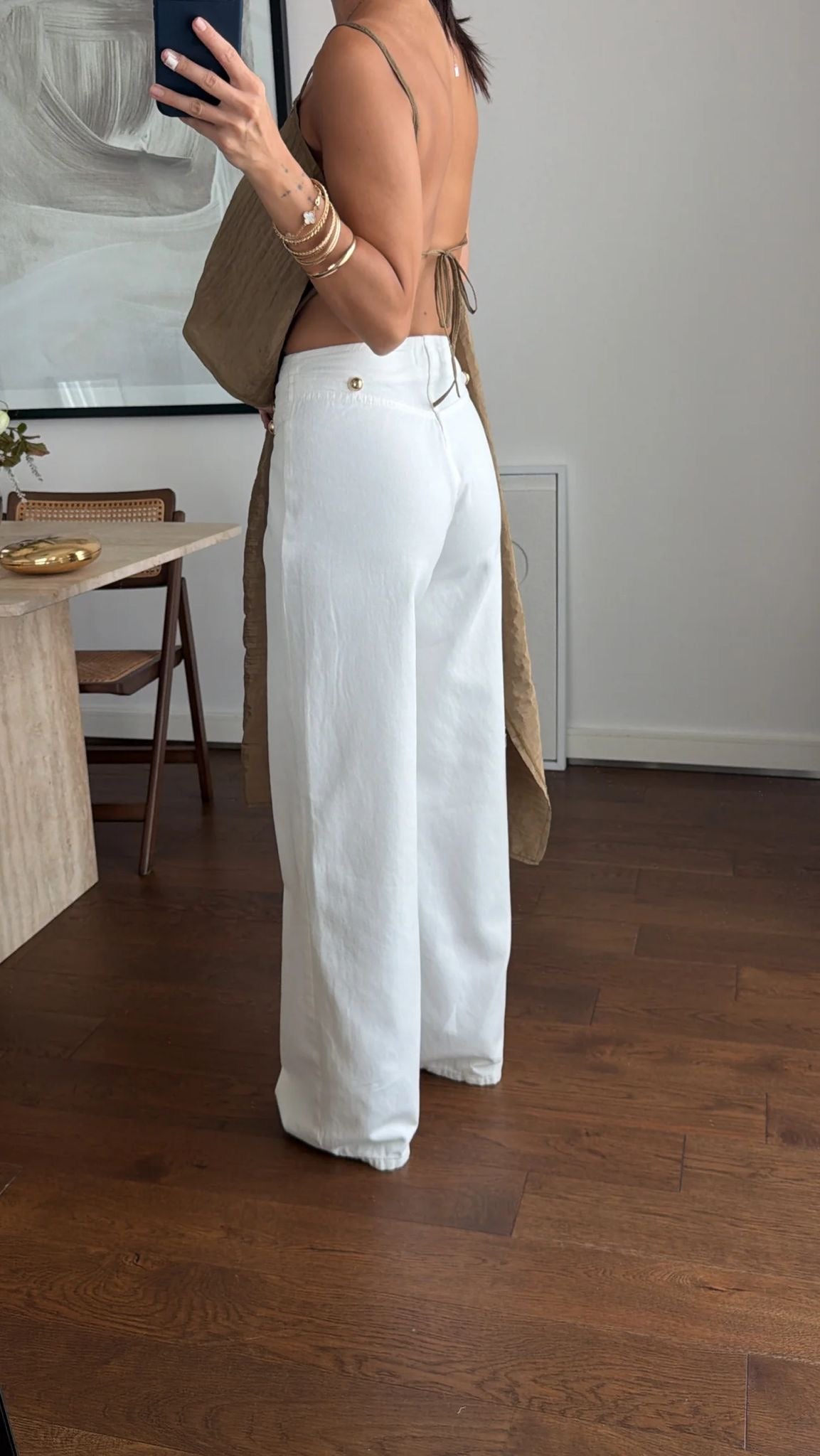 Marina Gold Button Jeans