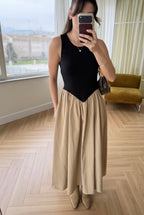Veroni Black-Beige Dress