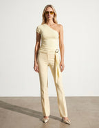 one shoulder Blouse - yellow