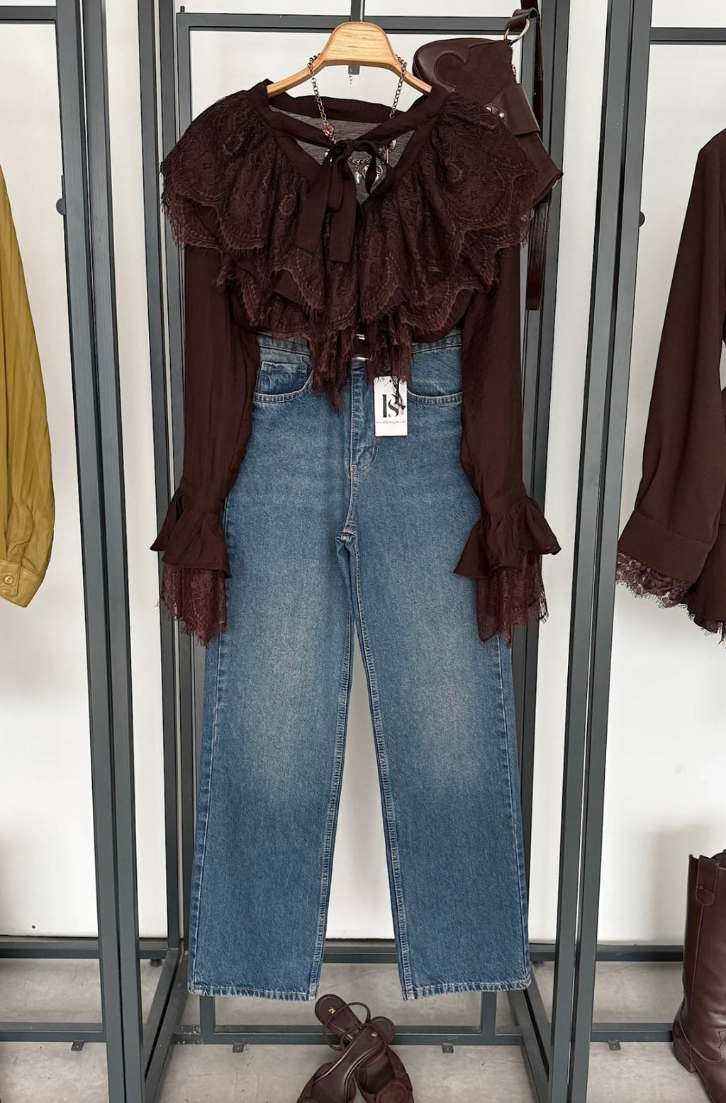 Brown Lace French Shirt