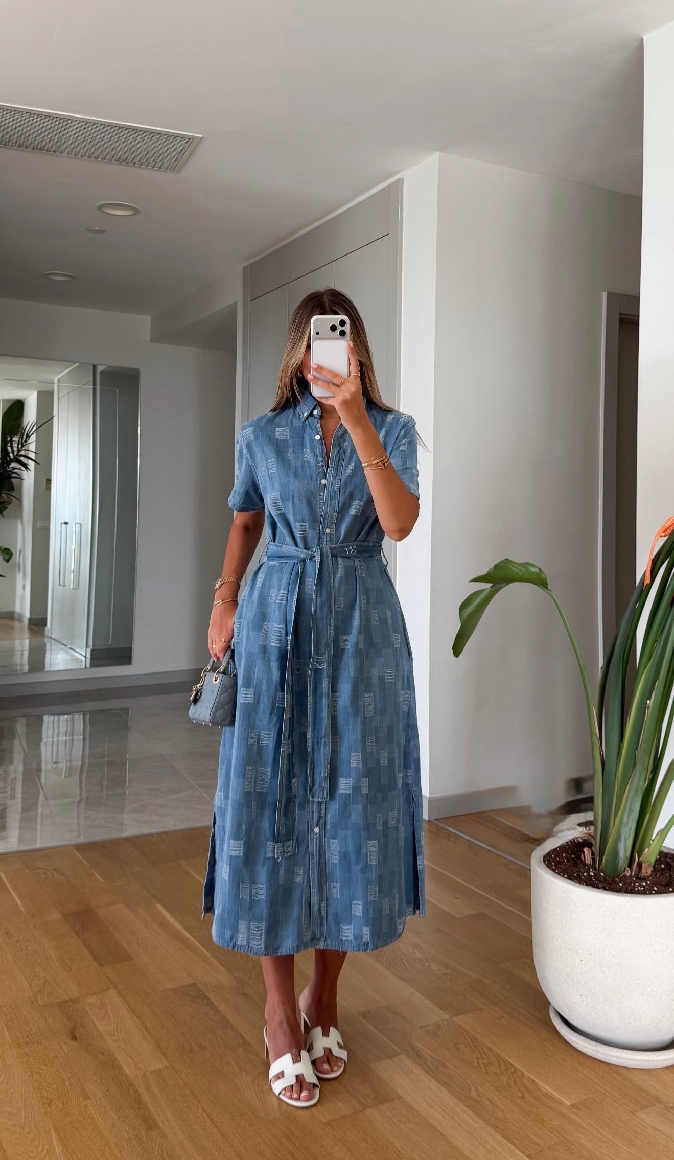Belted Denim Dress