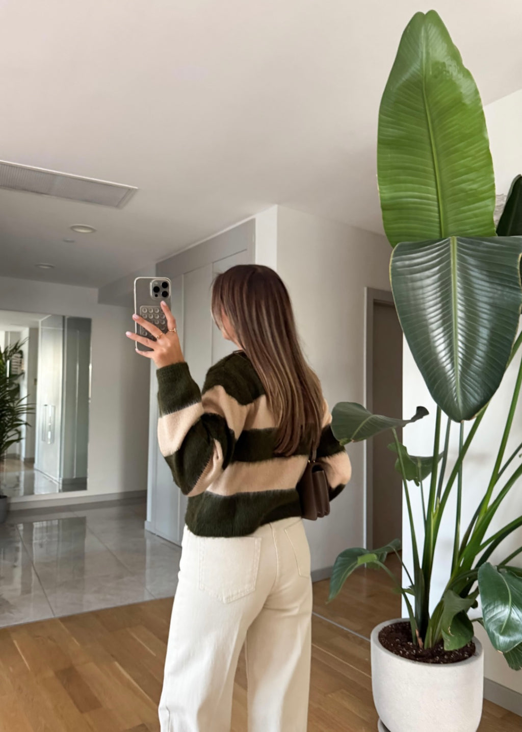 Striped Cardigan Green