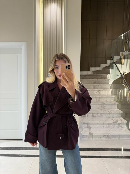 Mid-Length Collar Trench Coat
