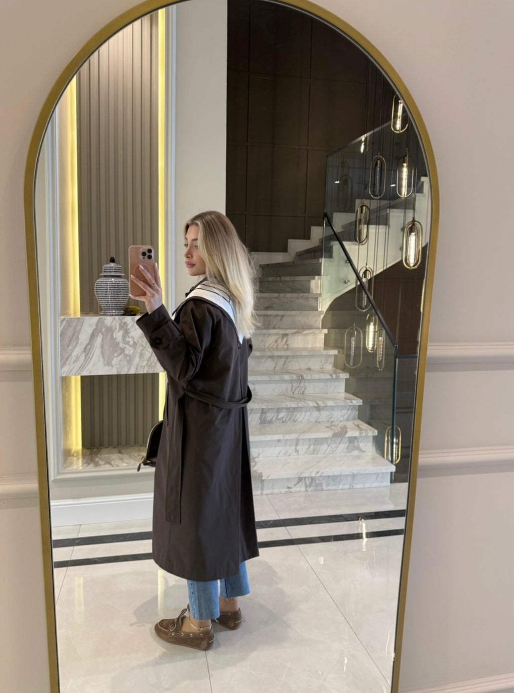 Long Trench Coat Brown