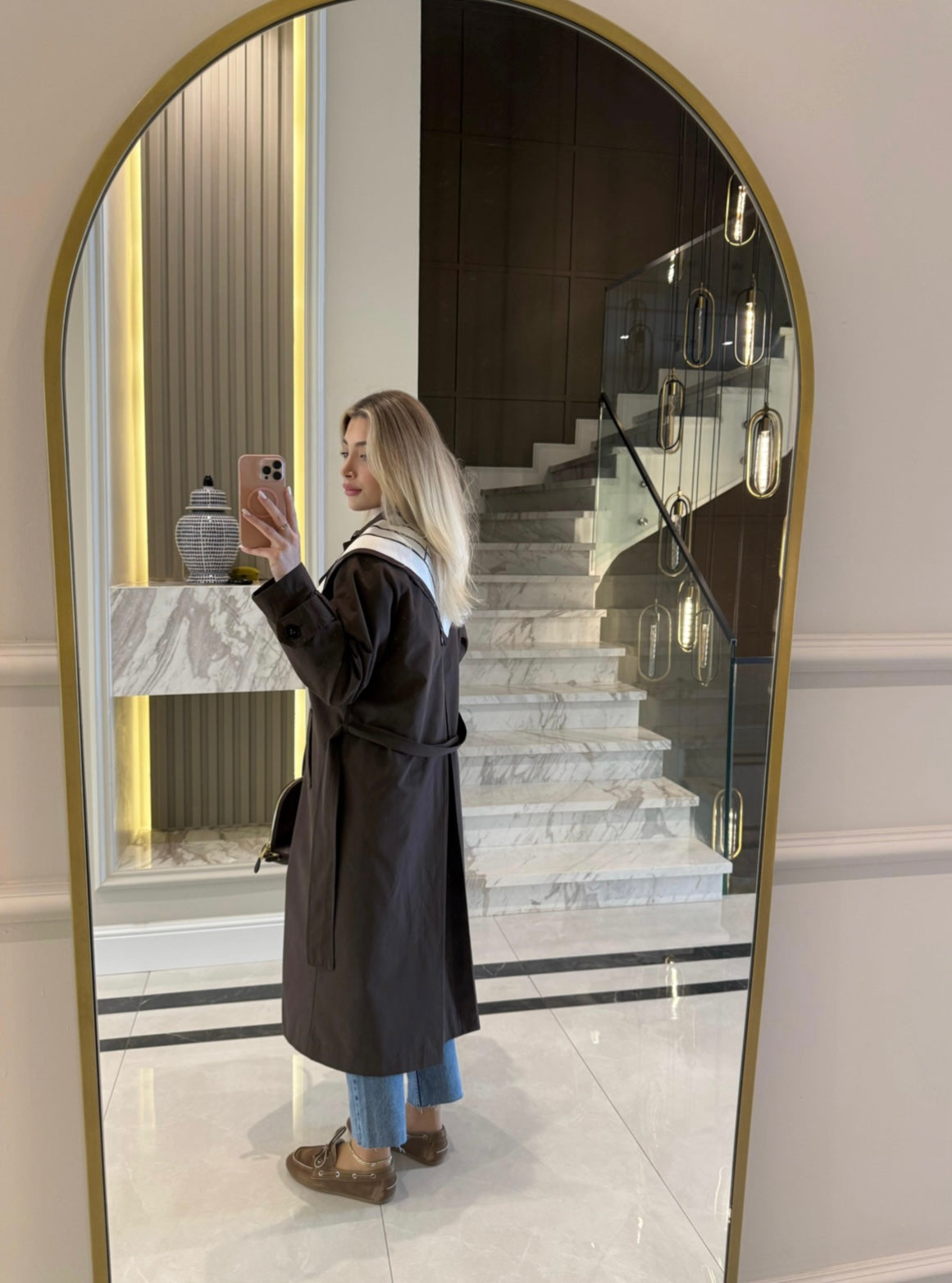 Long Trench Coat Brown