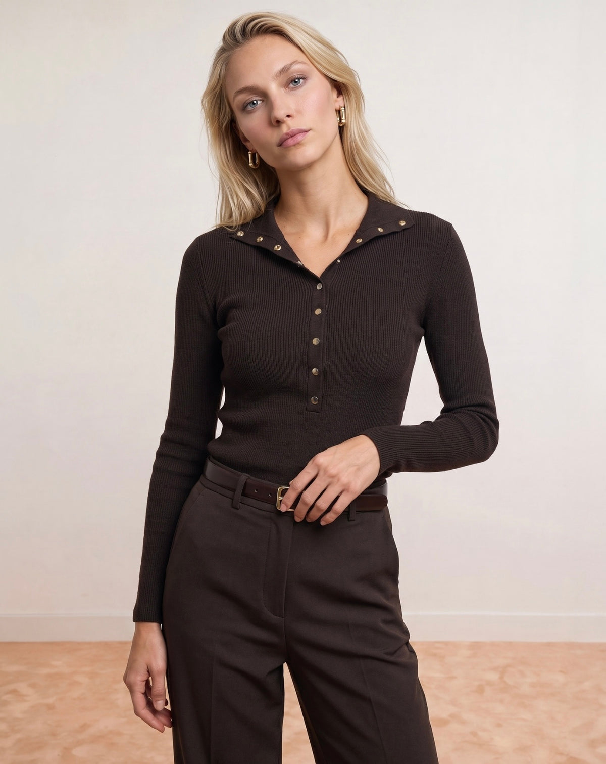 Mila Knit Top - Brown