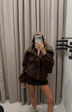 Fur detailed brown Jacket
