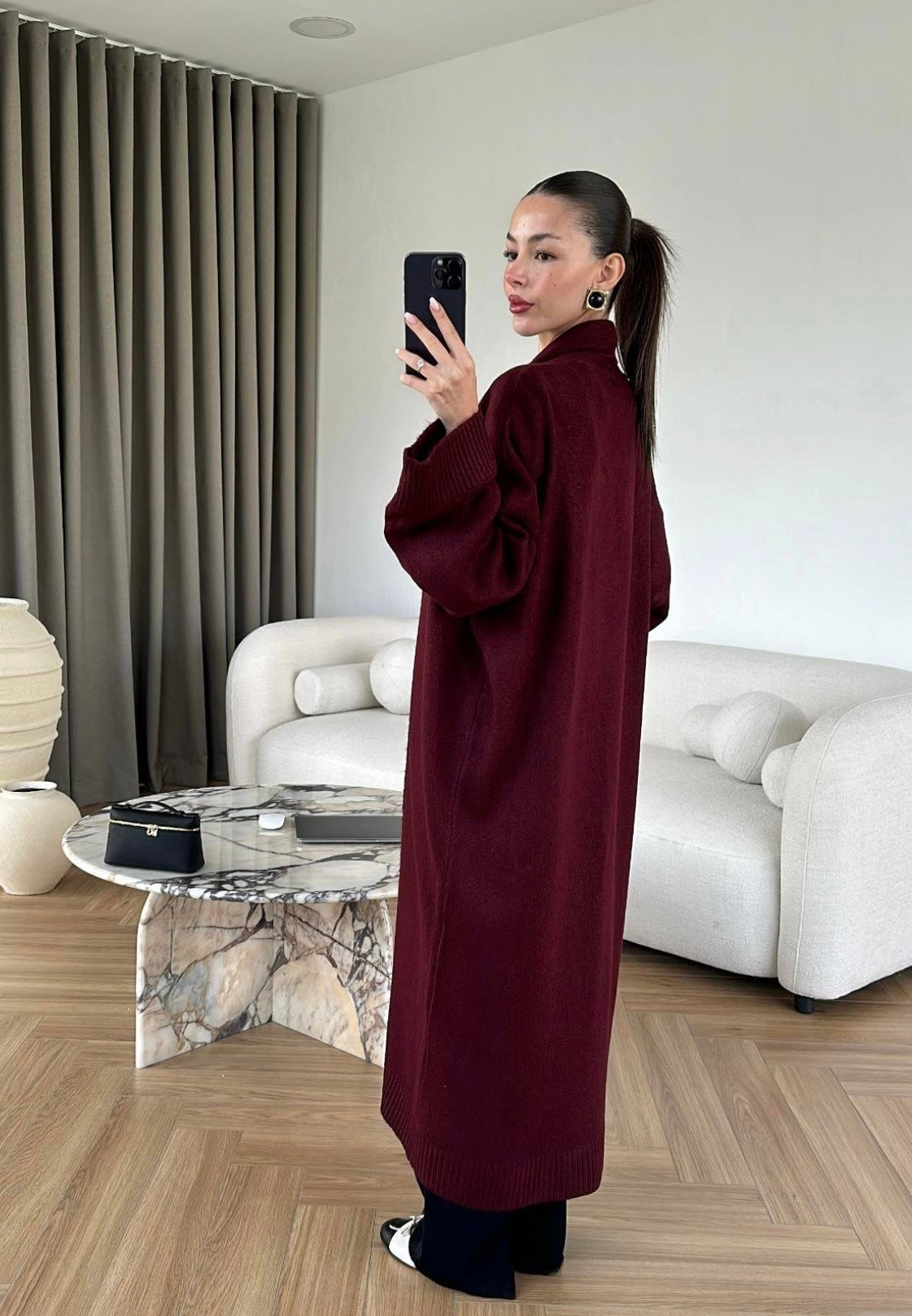 Basic Burgundy wool cardigan