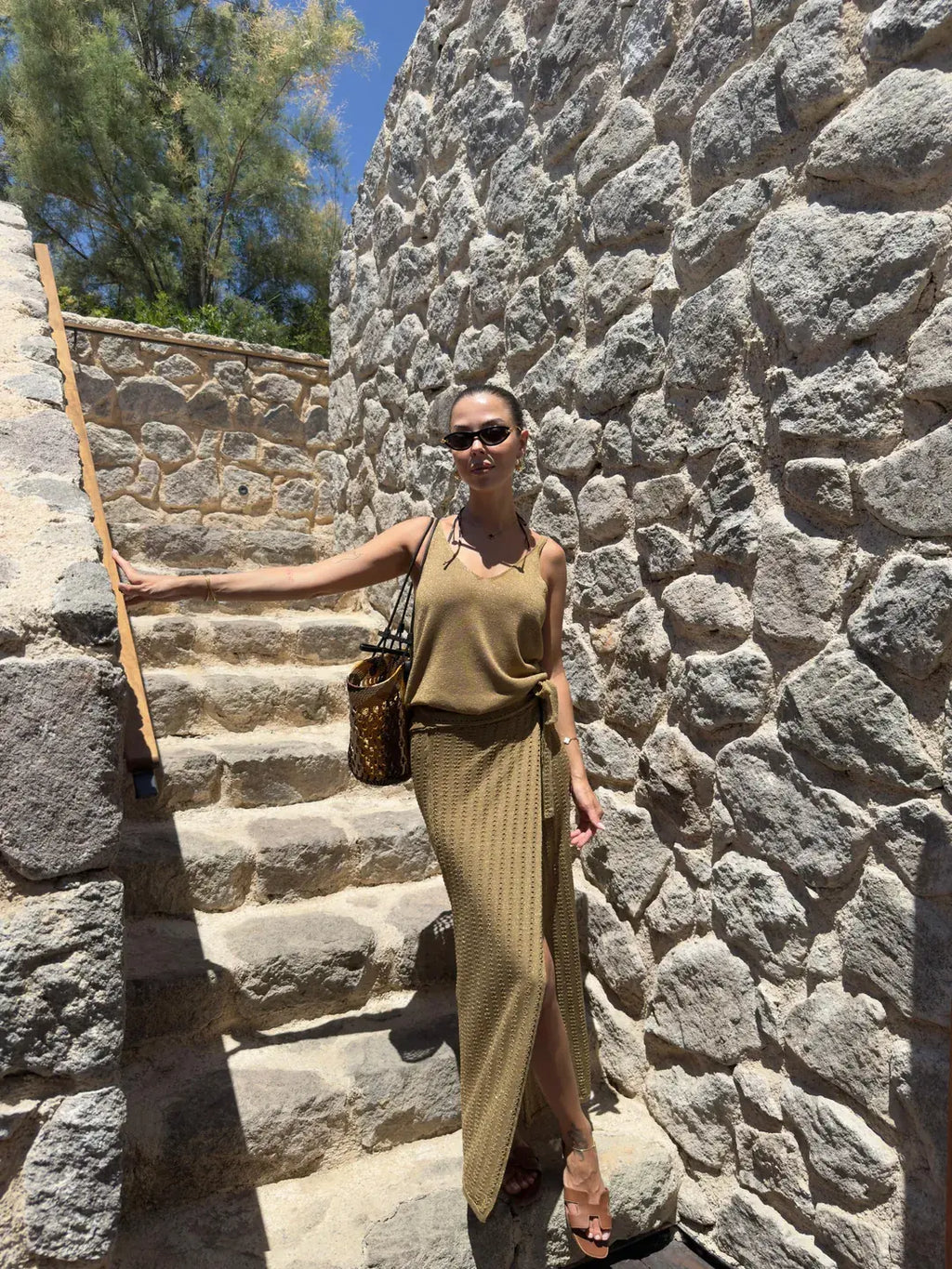 Golden Knit Cover Up