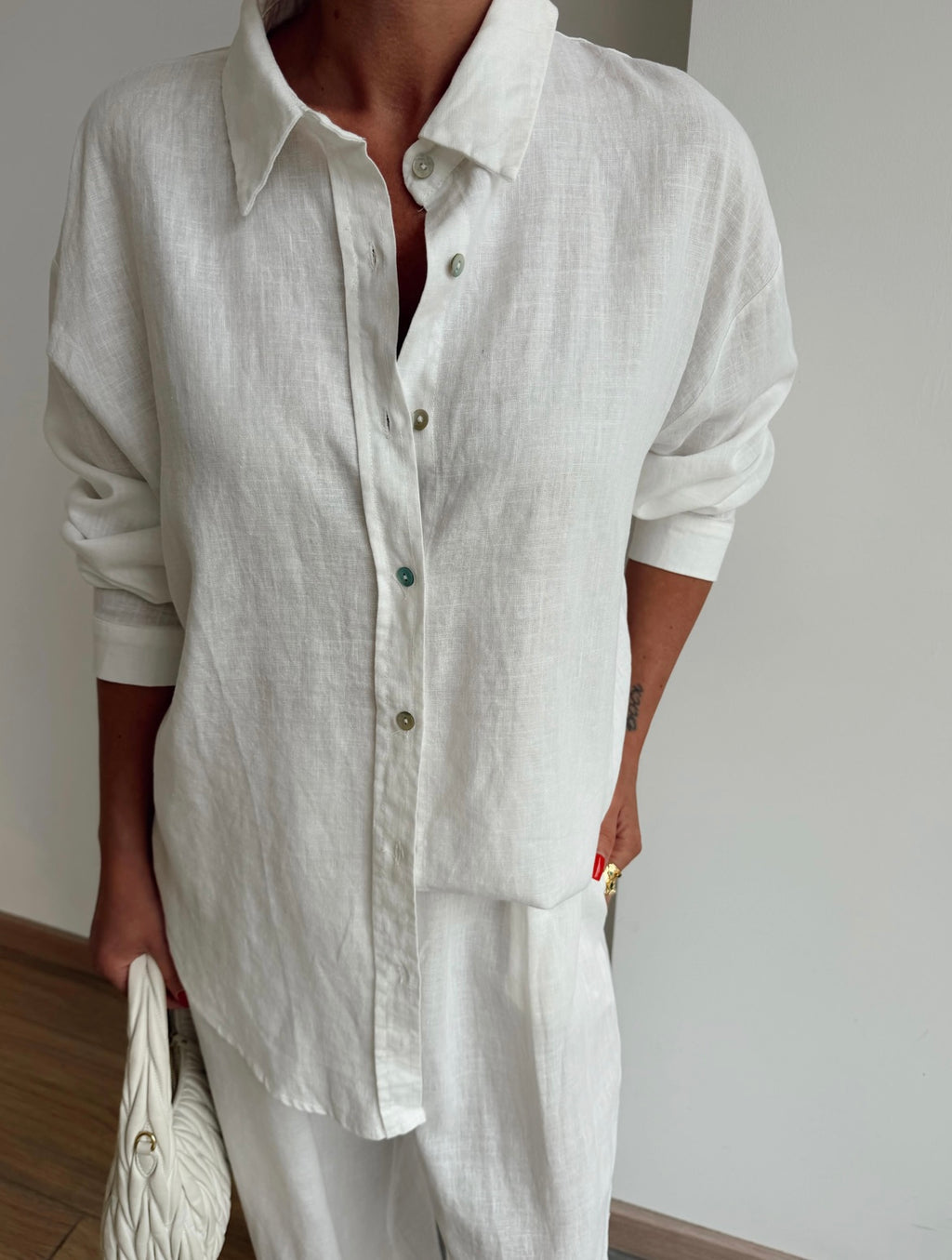 Pure linen set - White