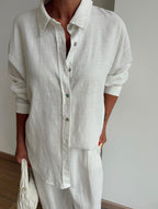 Pure linen set - White