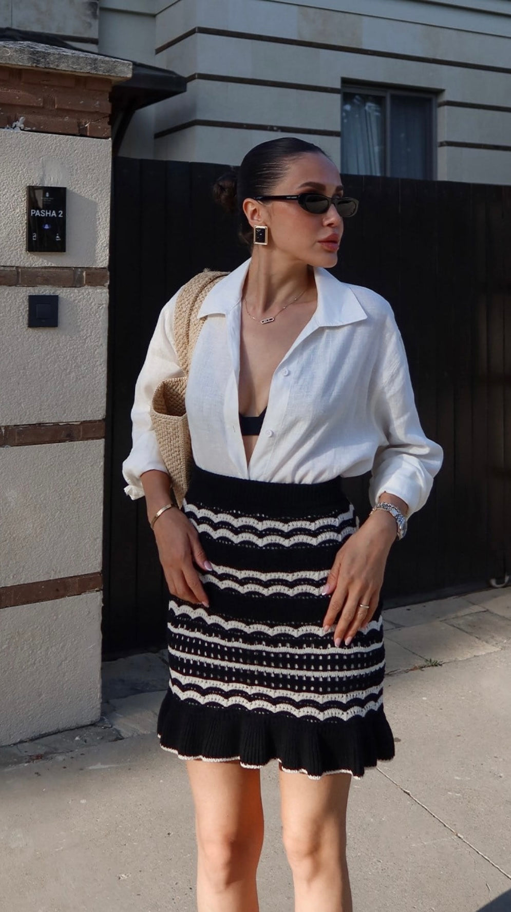Striped Knit Skirt