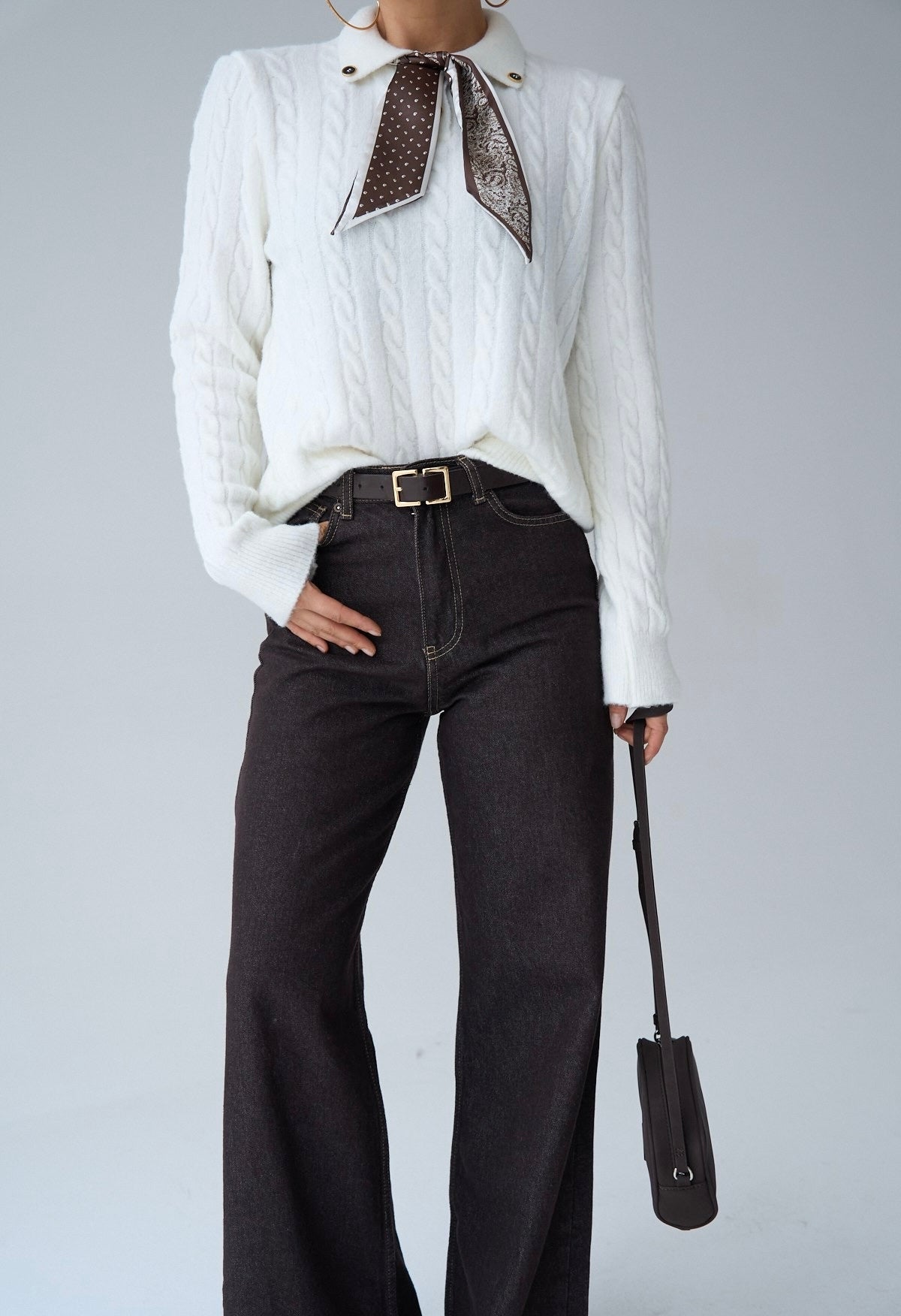 Scarf-detailed Sweater