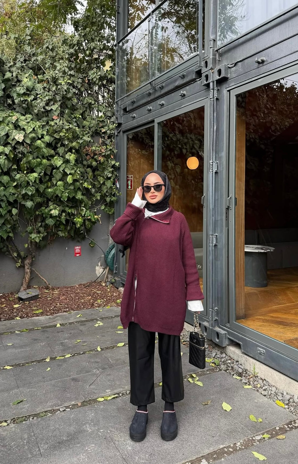 Zipper Sweater Bordeaux