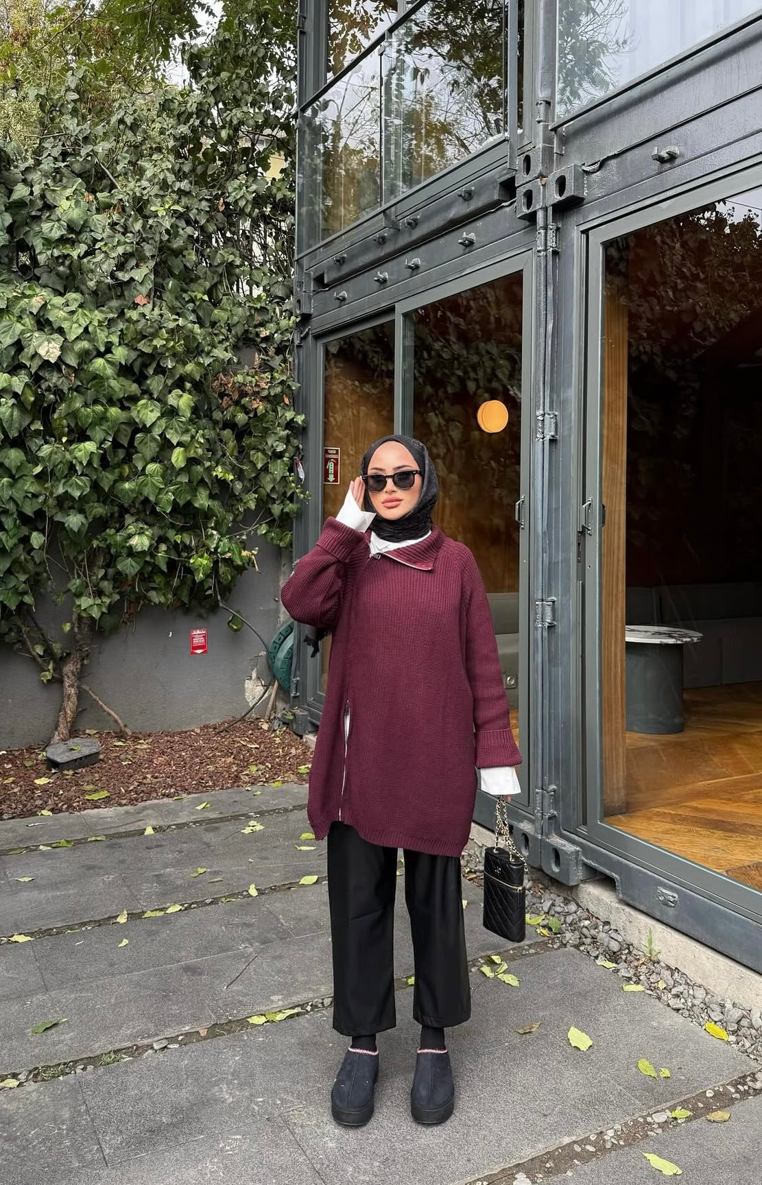 Zipper Sweater Bordeaux