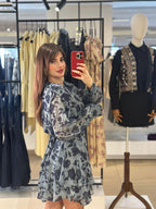 Patterned Blue Dress