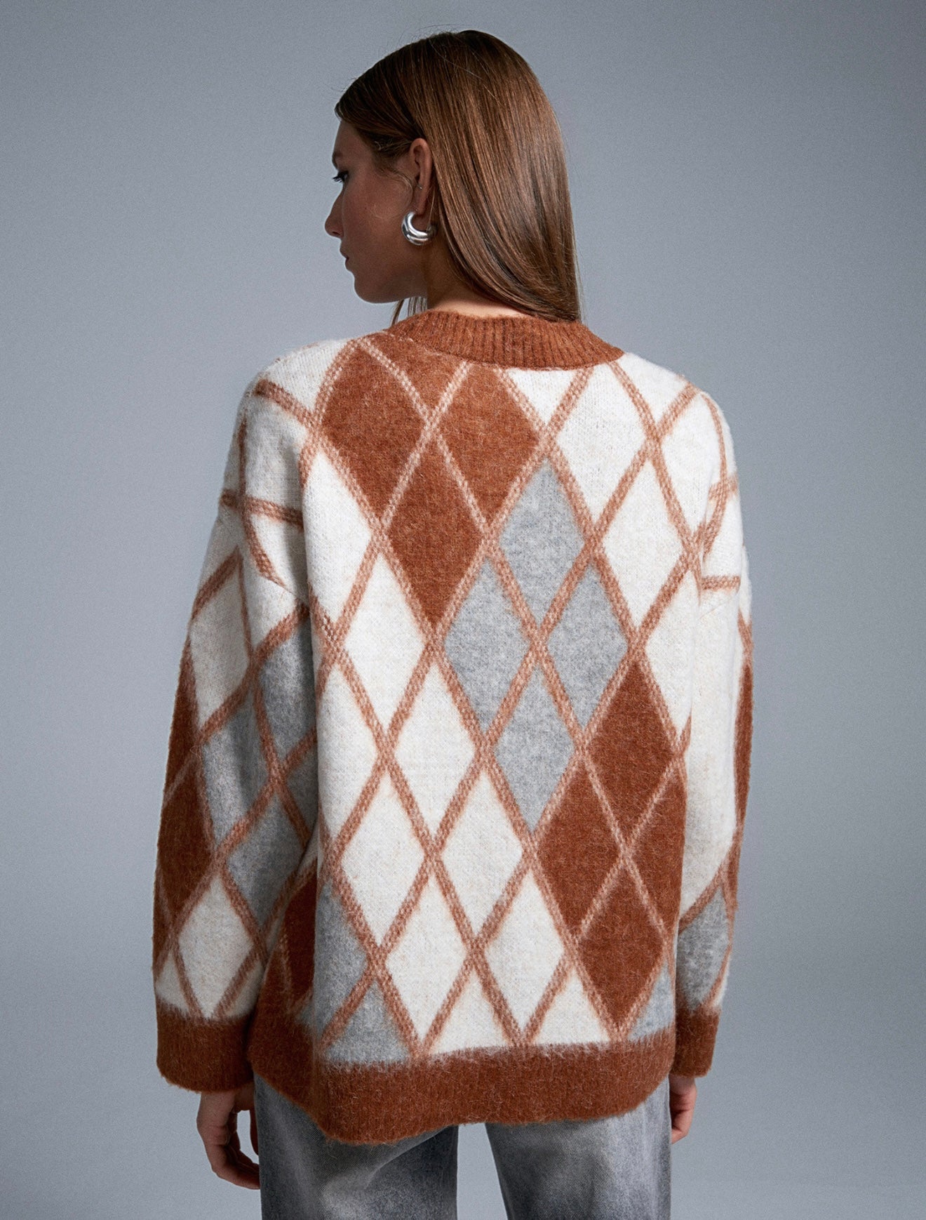 Argyle Cardigan caramel