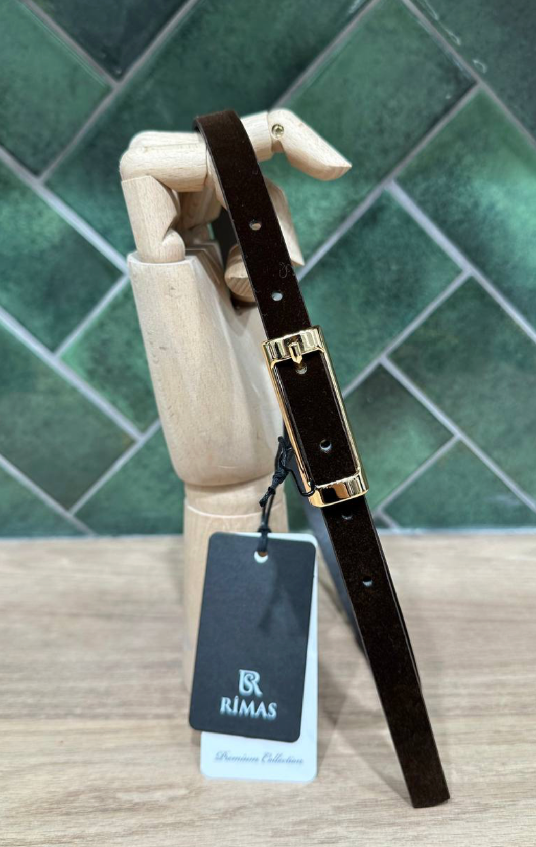 Brown Thin Suede Belt