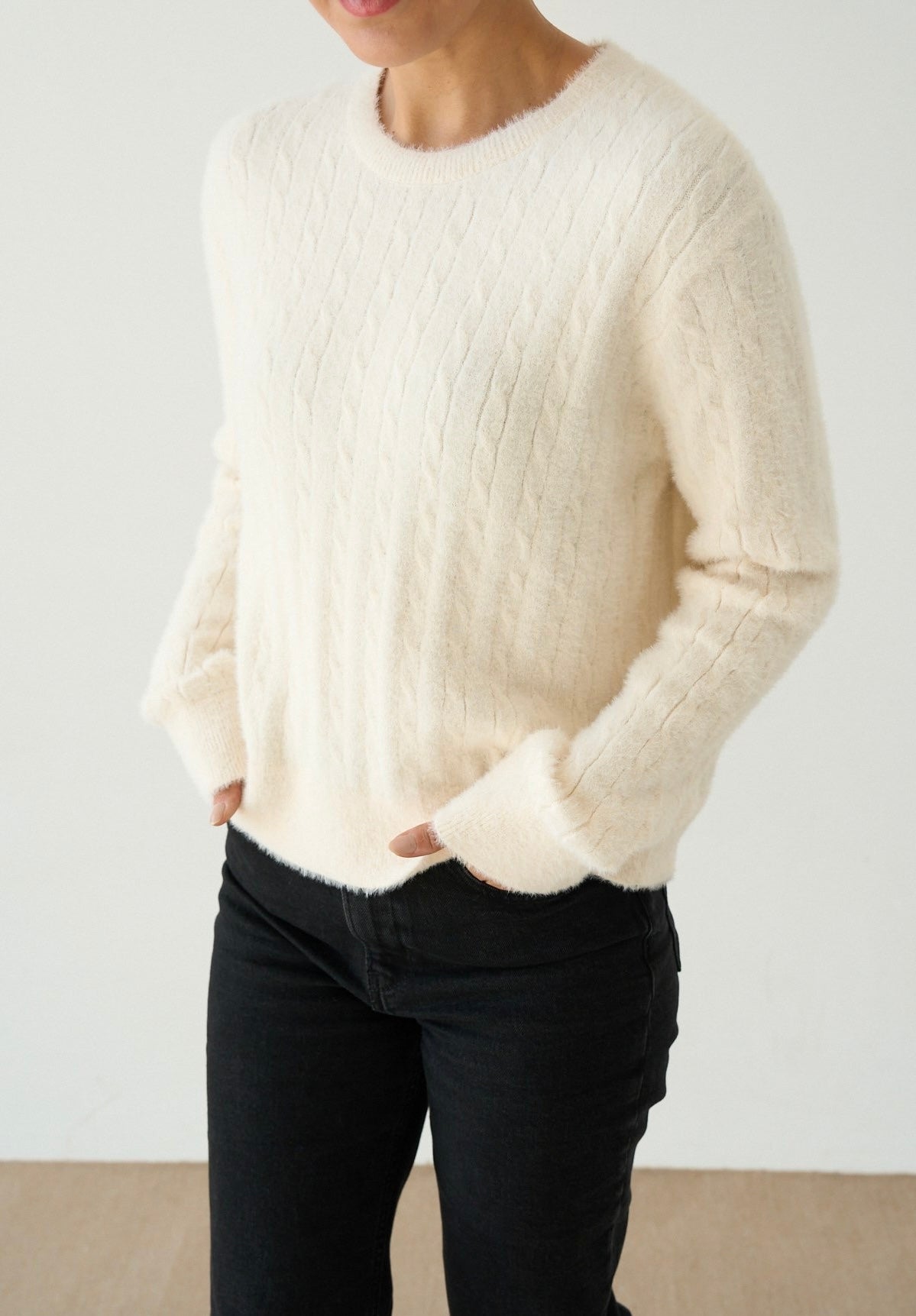 Off white mohair top