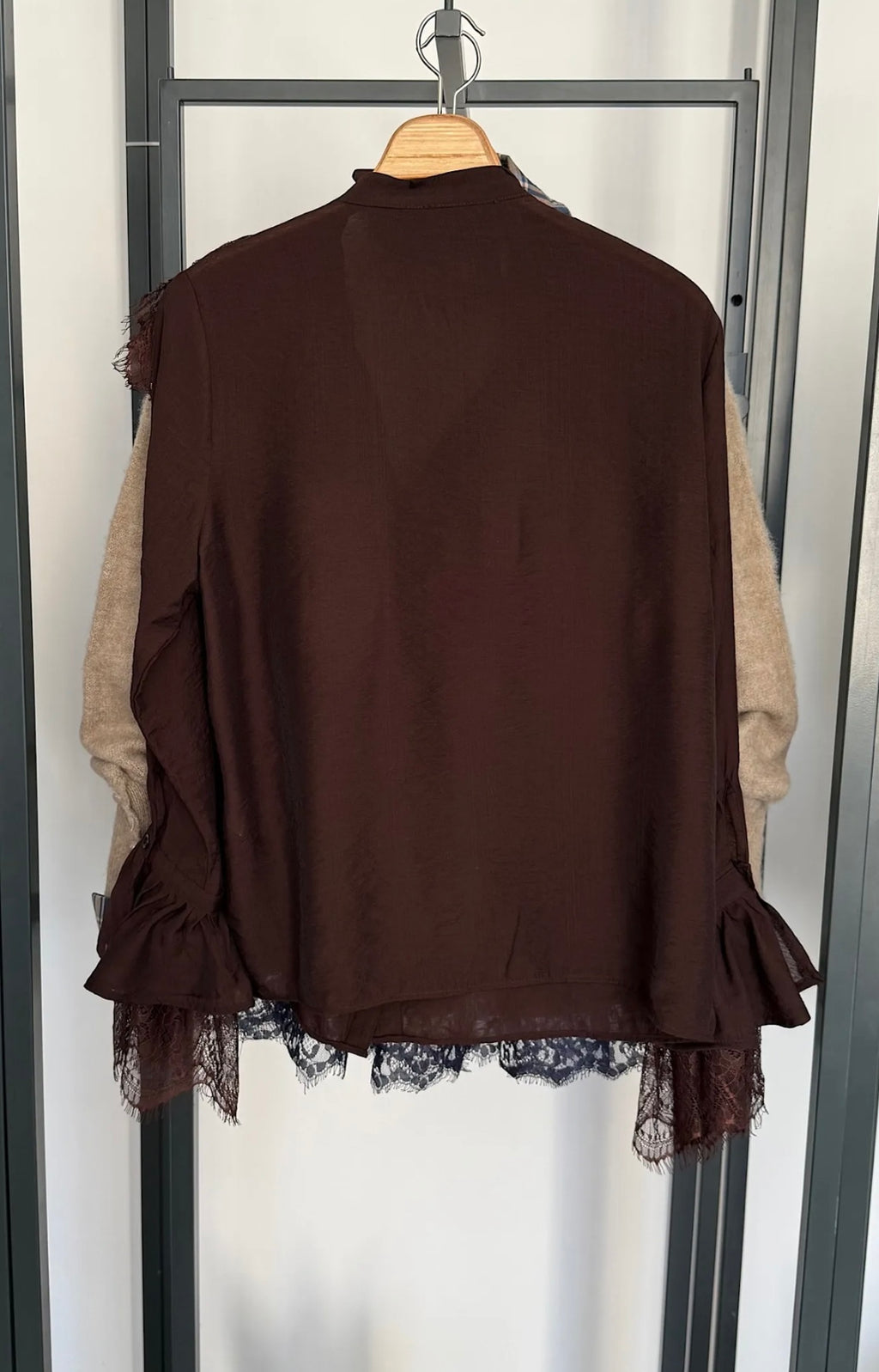 Brown Lace French Shirt