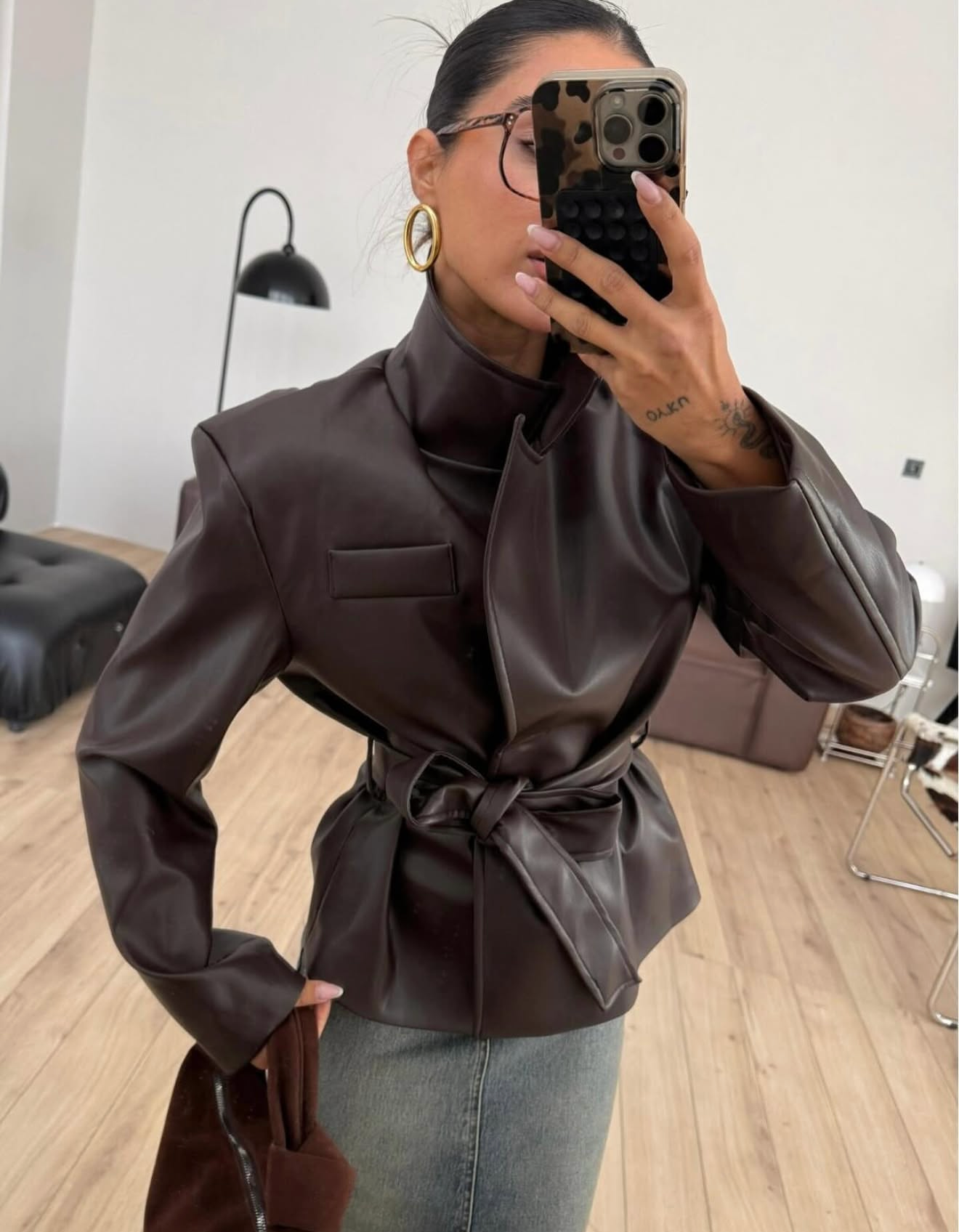 Belted Leather Jacket