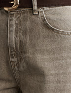 Washed Denim Pants - Khaki