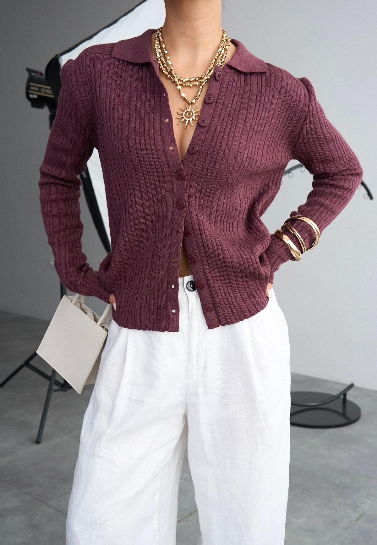 Burgundy Cardi