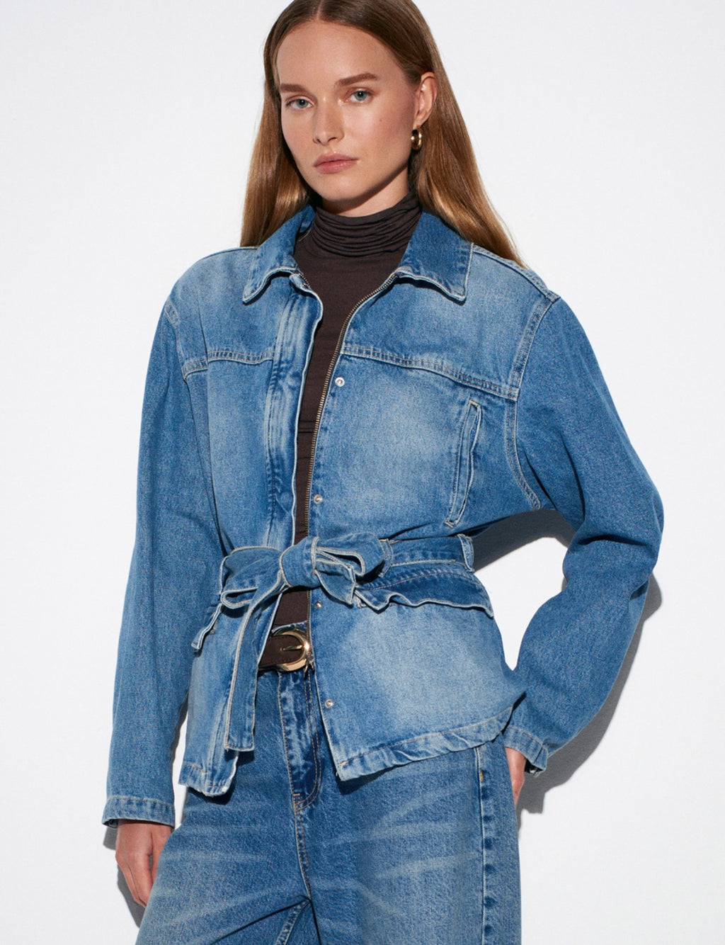 Belted Denim Jacket