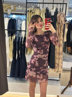 Floral Burgundy Dress