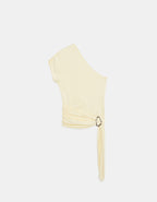 one shoulder Blouse - yellow