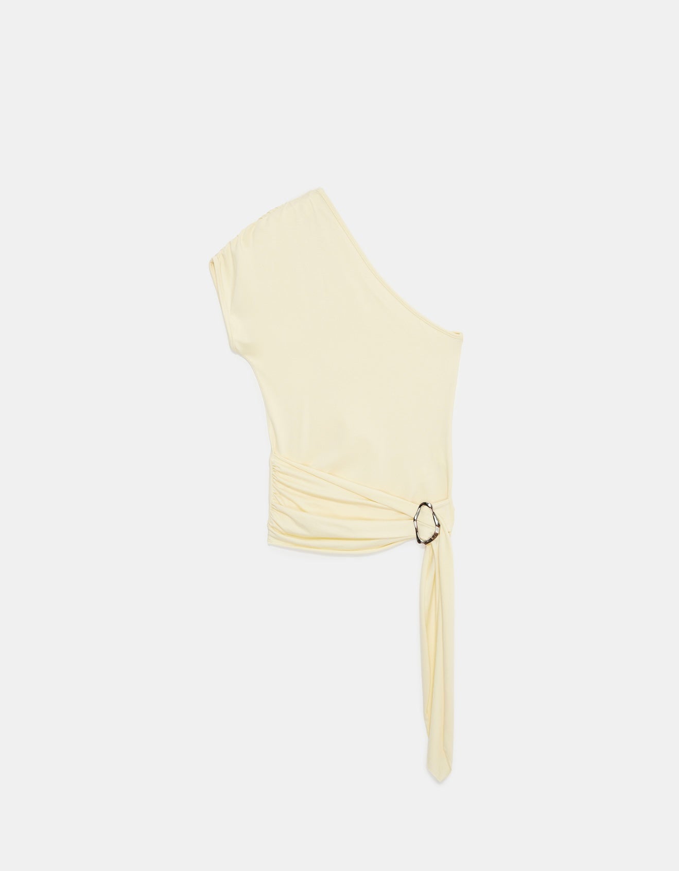 one shoulder Blouse - yellow