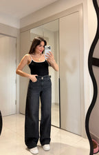 Black wide-leg Jeans