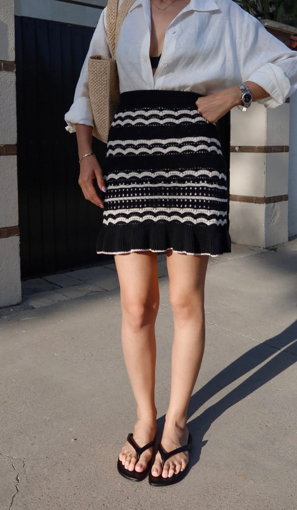 Striped Knit Skirt