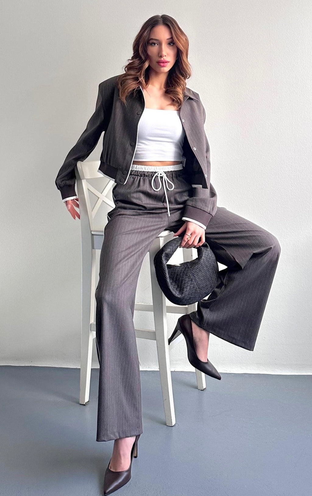 Contrast Detailed Brown Trouser