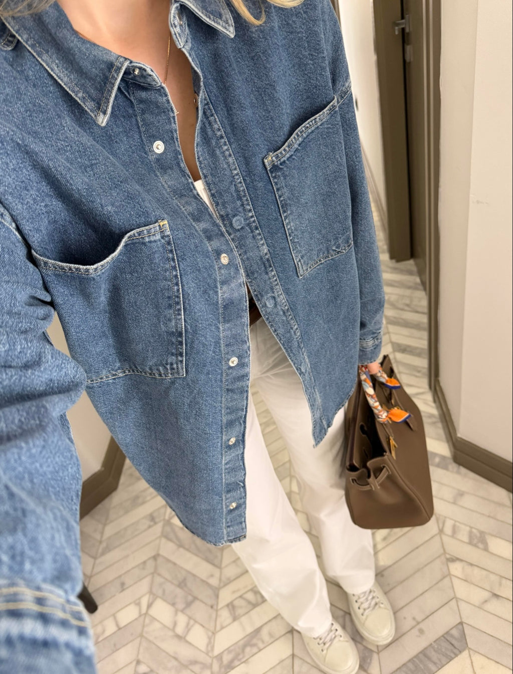 Zr Oversized Denim Shirt