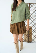 Green V-neck Sweater