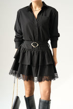 Lace trim-detailed Dress
