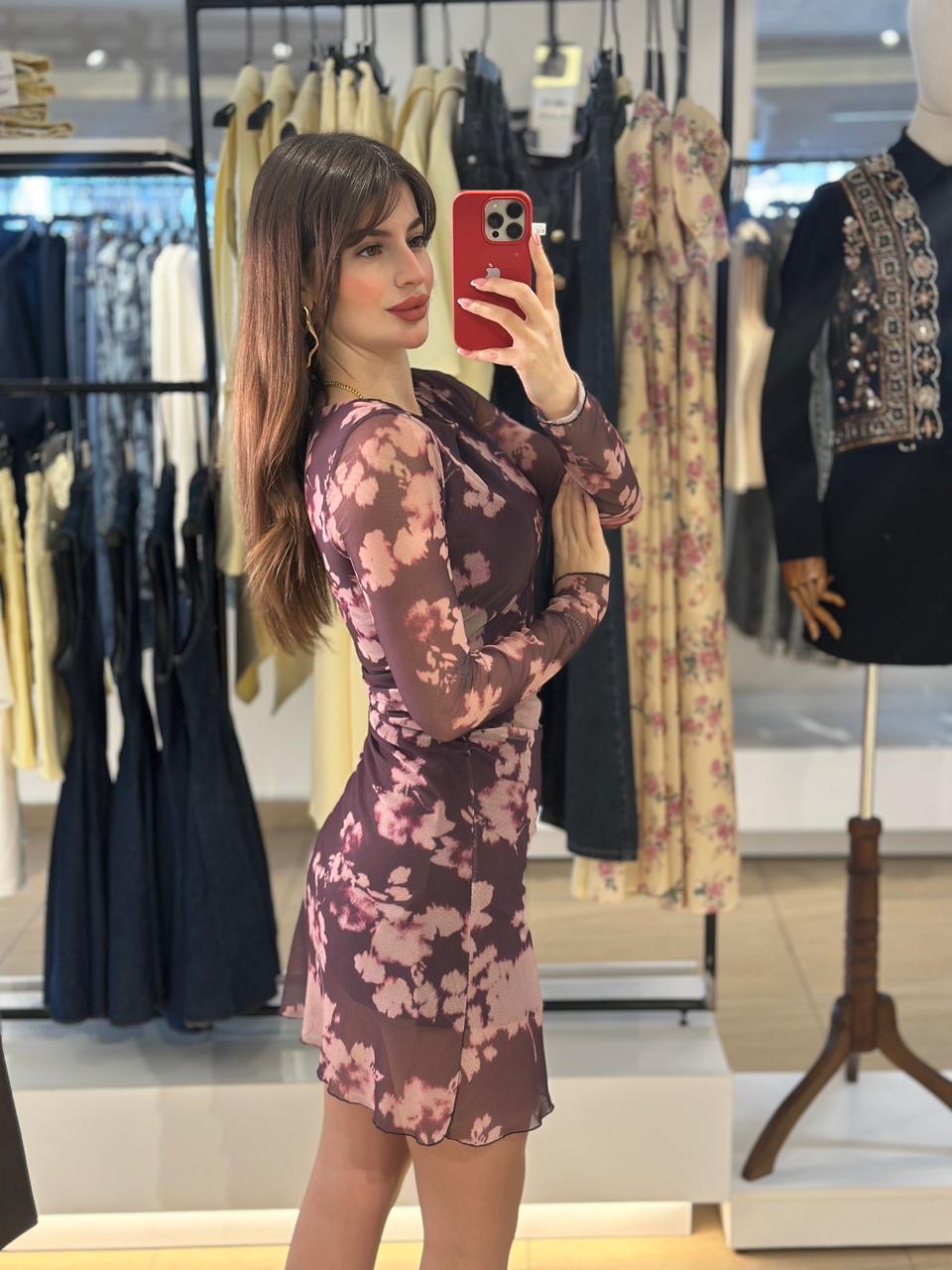 Floral Burgundy Dress