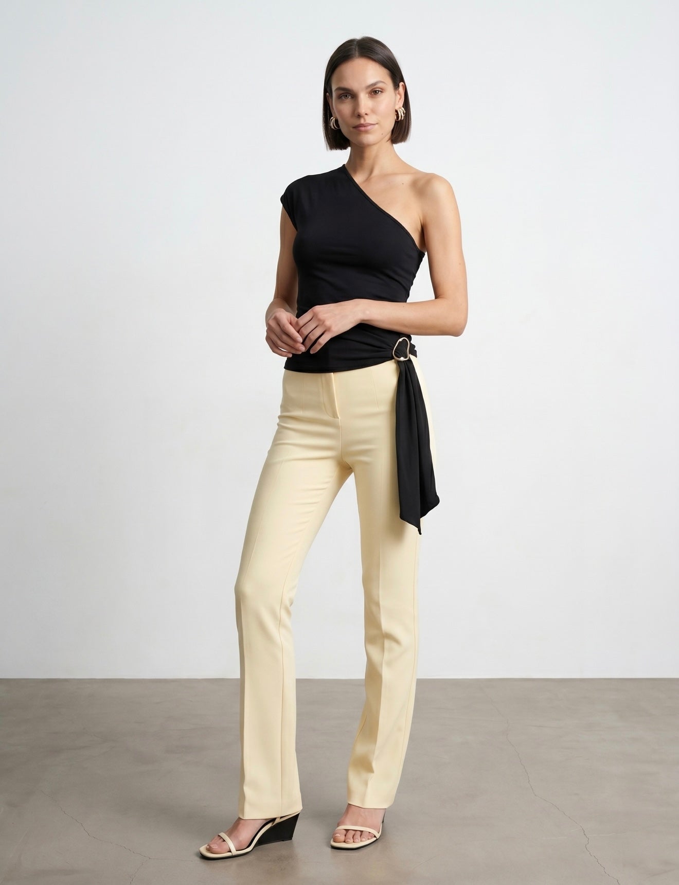 one shoulder Blouse - Black