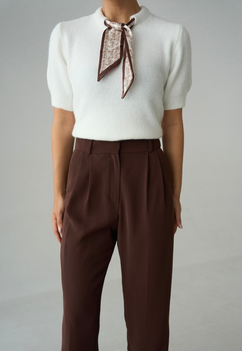 Wool top with scarf