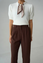 Wool top with scarf