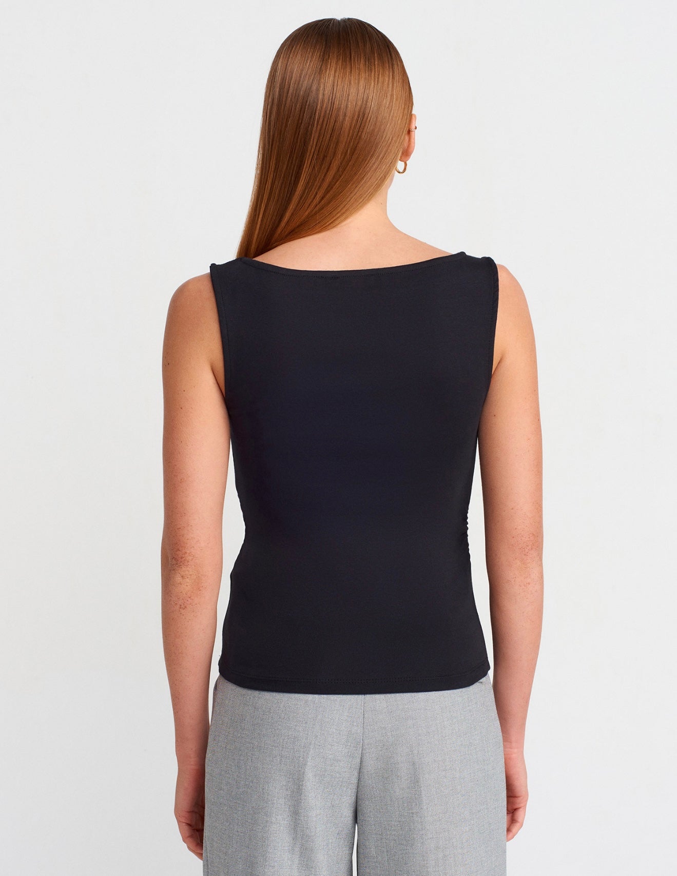 Boat-neck top - Black