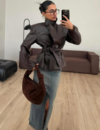 Belted Leather Jacket