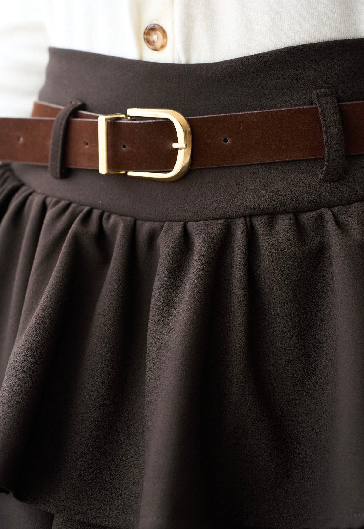 Brown Belted Skirt