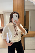 Ecru Top with Scarf