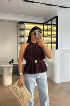 gold brooch blouse