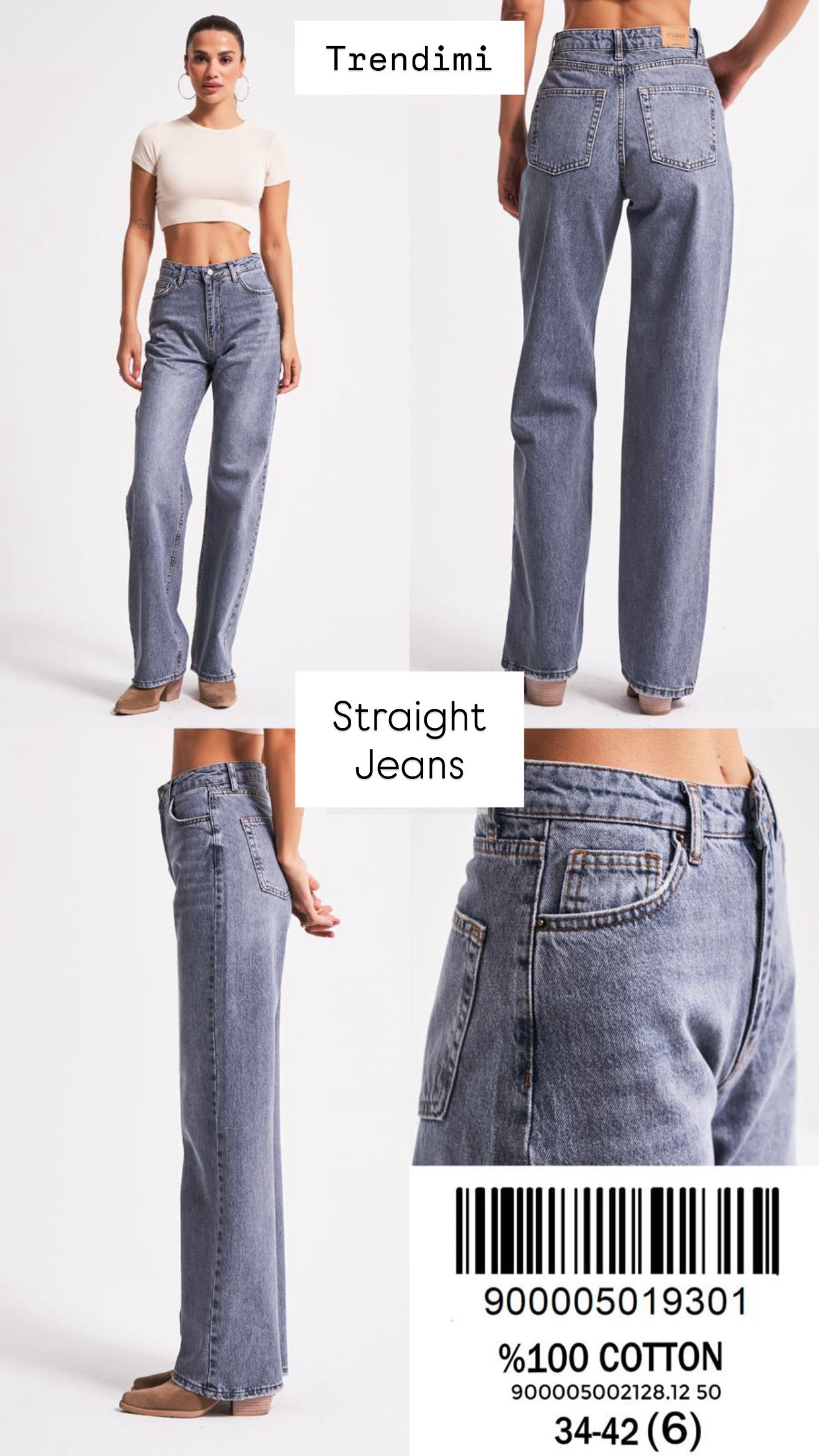 Blue / Grey Straight Fit