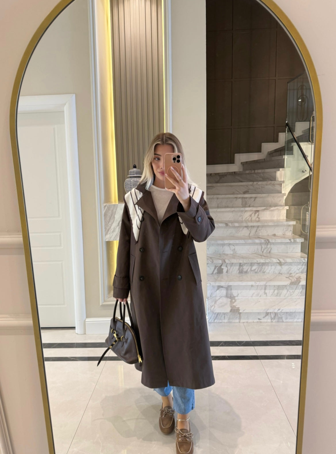 Long Trench Coat Brown